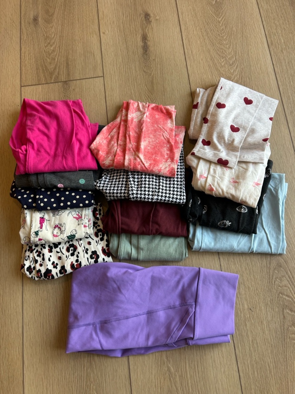 14 Kids Cotton Leggings - Purple and Multi-Color Pack